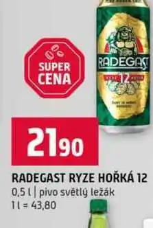 Terno RADEGAST RYZE HOŘKÁ 12 0,5l pivo světlý ležák nabídka
