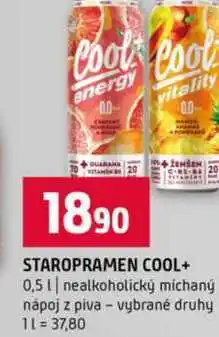 Terno STAROPRAMEN COOL+ 0,5l nealkoholický míchaný nápoj z piva vybrané druhy nabídka