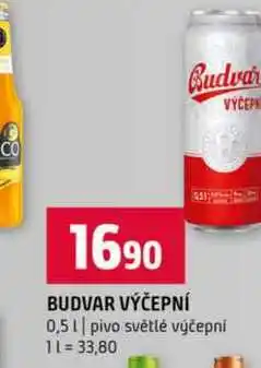 Terno BUDVAR VÝČEPNÍ 0,5l pivo světlé výčepní nabídka