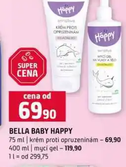 Terno BELLA BABY HAPPY 75 ml krém proti opruzeninám 400 ml mycí gel nabídka