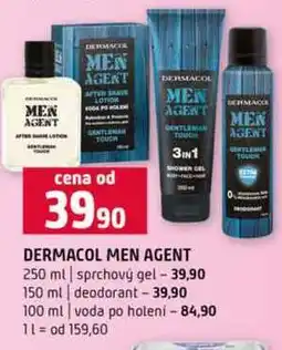 Terno DERMACOL MEN AGENT 250 ml sprchový gel 150 ml deodorant 100 ml voda po holení nabídka