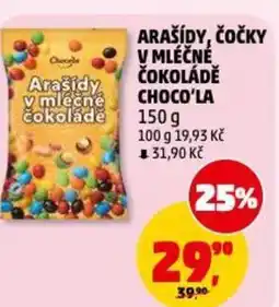 Penny Market Arašídy, čočky v mléčné čokoládě choco'la nabídka