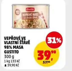Penny Market Vepřové ve vlastní šťávě 98% masa gustito nabídka