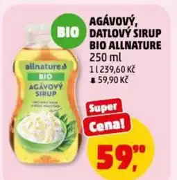 Penny Market Agávový, datlový sirup bio allnature nabídka