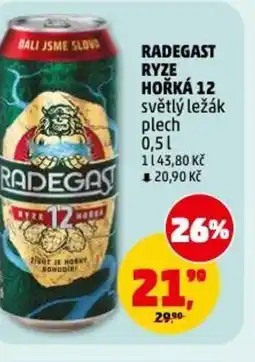 Penny Market Radegast ryze hořká 12 světlý ležák nabídka