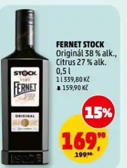 Penny Market Fernet stock originál 38 % alk., citrus 27% alk. nabídka