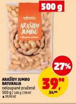 Penny Market Arašídy jumbo naturalia neloupané pražené nabídka