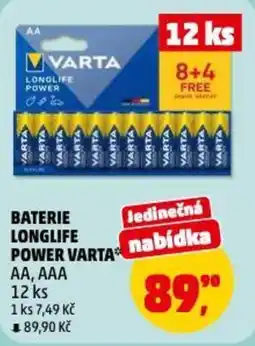 Penny Market Baterie longlife power varta AA, AAA nabídka