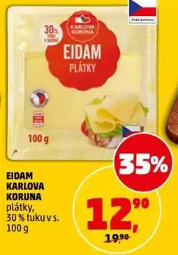 Penny Market Eidam karlova koruna plátky, 30% tuku vs. nabídka