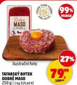 Penny Market Tatarský biftek dobré maso nabídka
