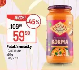 Globus Patak's omáčky nabídka