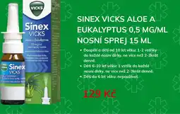 Alphega Lékárna Sinex Vicks aloe a eukalyptus 0,5 mg/ml nosní sprej nabídka