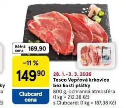 Tesco Vepřová krkovice bez kosti plátky nabídka