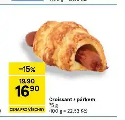 Tesco Croissant s párkem nabídka