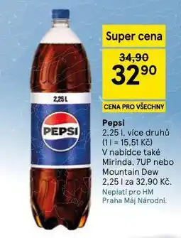 Tesco Pepsi, mirinda, 7up, mountain dew nabídka