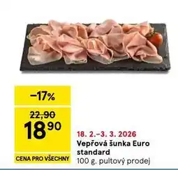Tesco Vepřová šunka euro standard nabídka