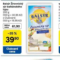 Tesco Balsýr žirovnický sýr balkánského typu nabídka