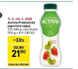 Tesco Activia probiotický jogurtový nápoj nabídka