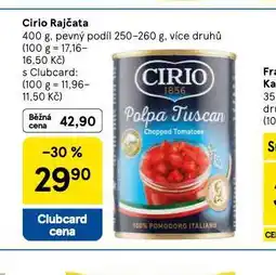 Tesco Cirio rajčata nabídka