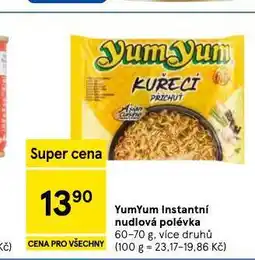Tesco Yum yum instantní nudlová polévka nabídka