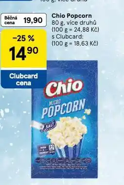 Tesco Chio popcorn nabídka