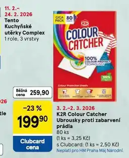 Tesco K2r colour catcher ubrousky proti zabarvení prádla nabídka