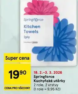 Tesco Springforce kuchyňské utěrky nabídka