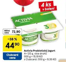 Tesco Activia probiotický jogurt nabídka