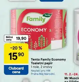 Tesco Tento family economy toaletní papír nabídka