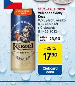 Tesco Velkopopovický kozel nealko nabídka
