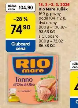 Tesco Rio mare tuňák nabídka