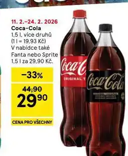 Tesco Coca cola, fanta, sprite nabídka