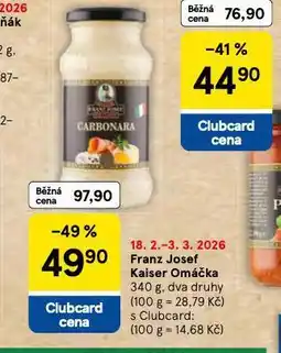 Tesco Franz josef kaiser omáčka nabídka