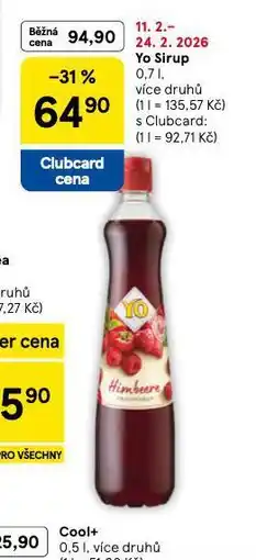 Tesco Yo sirup nabídka