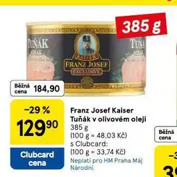 Tesco Franz josef kaiser tuňák v olivovém oleji nabídka
