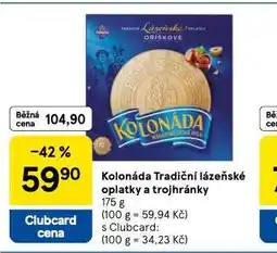 Tesco Opavia kolonáda tradiční lázeňské oplatky a trojhránky nabídka