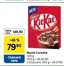 Tesco Nestlé cereálie nabídka