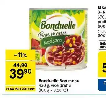 Tesco Bonduelle bon menu nabídka
