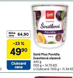Tesco Gold plus povidla švestková slazená nabídka
