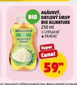 Penny Market Datlový sirup bio allnature nabídka