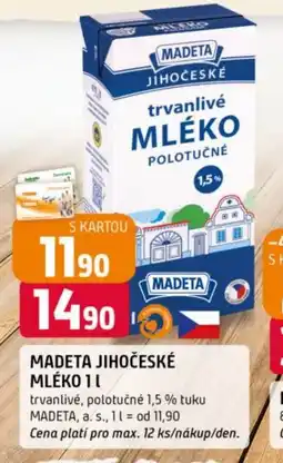 Trefa Madeta jihočeské mléko nabídka