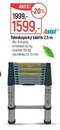 Globus Teleskopický žebřík 2,5 m nabídka