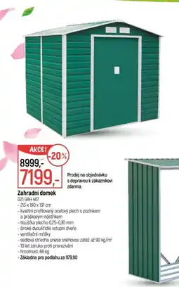 Globus Zahradní domek nabídka