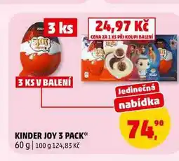 Penny Market KINDER JOY 3 PACK, 60 g nabídka