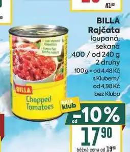 Billa BILLA Rajčata loupaná, sekaná 400/ od nabídka
