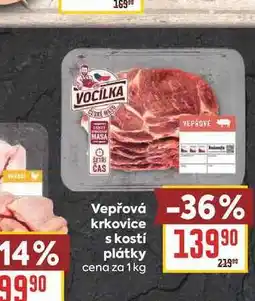 Billa Vepřová krkovice s kostí plátky cena za nabídka