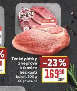 Billa Tenké plátky z vepřové krkovice bez kosti balení nabídka