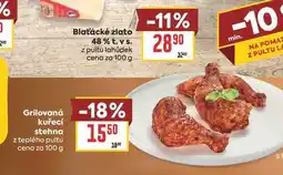 Billa Grilovaná kuřecí stehna z teplého pultu cena za nabídka