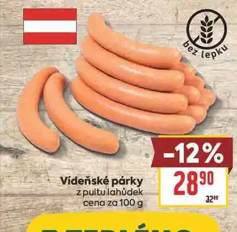 Billa Vídeňské párky z pultu lahůdek cena za nabídka