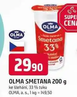 Trefa OLMA SMETANA 200 g ke šlehání, 33% tuku nabídka